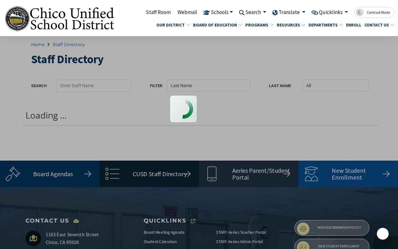 Chico people directories Chico Unified staff directory